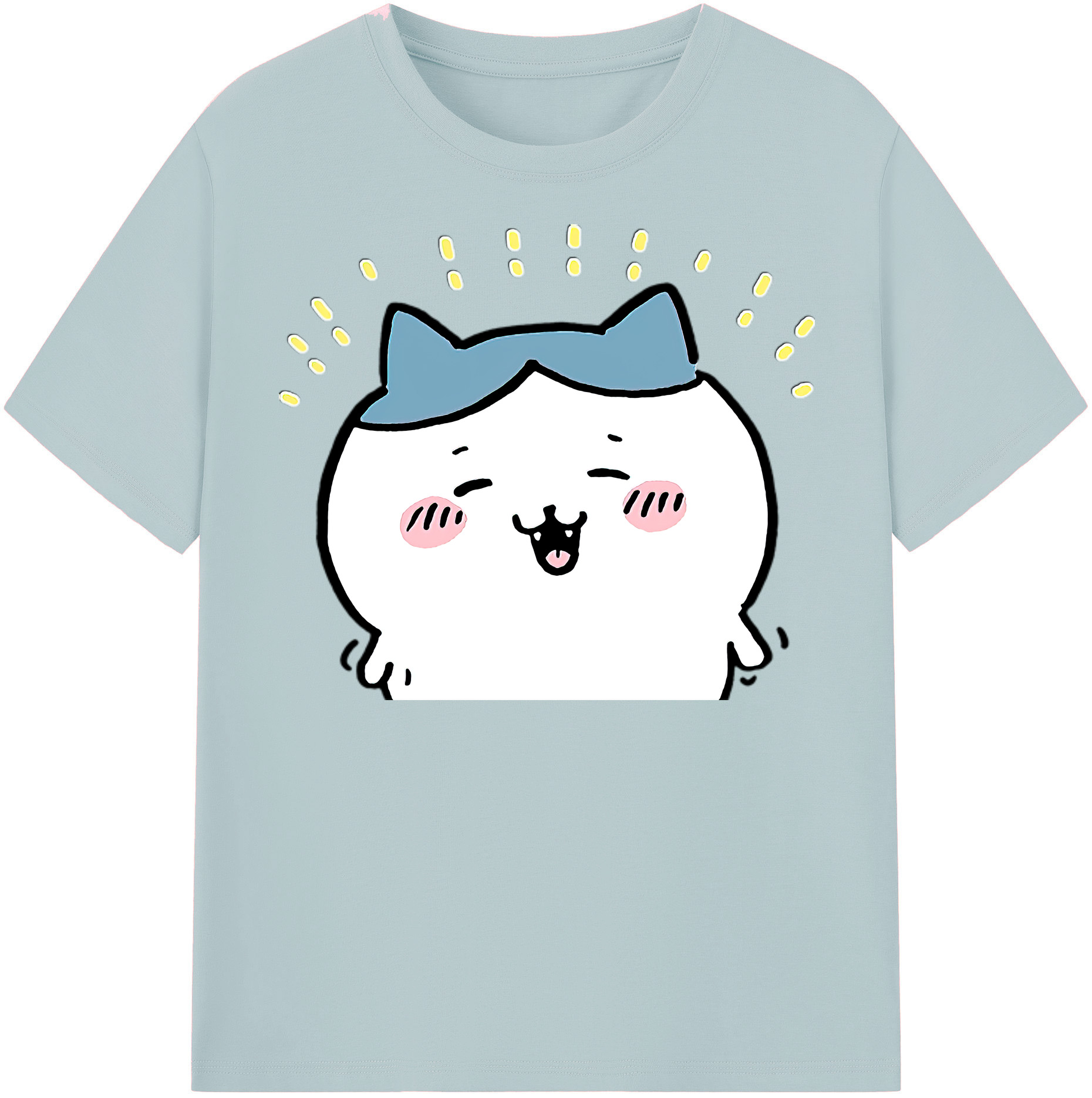 （画像用） ちいかわ ハチワレ Chii-kawa hachiware 綿100％半袖Tシャツ（フロントプリント）